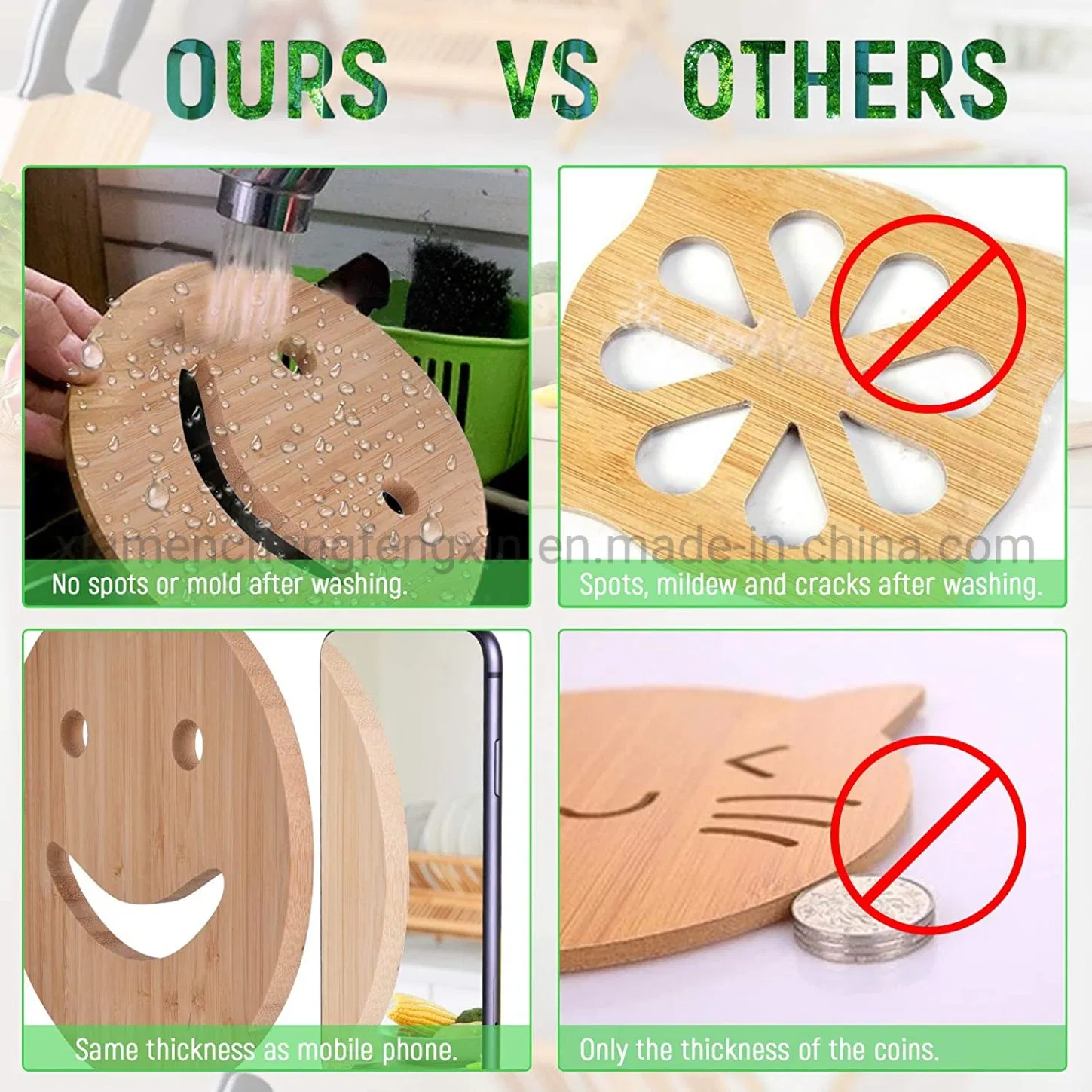 Eco-Friendly Bamboo Trivet for Stylish Kitchen and Dining