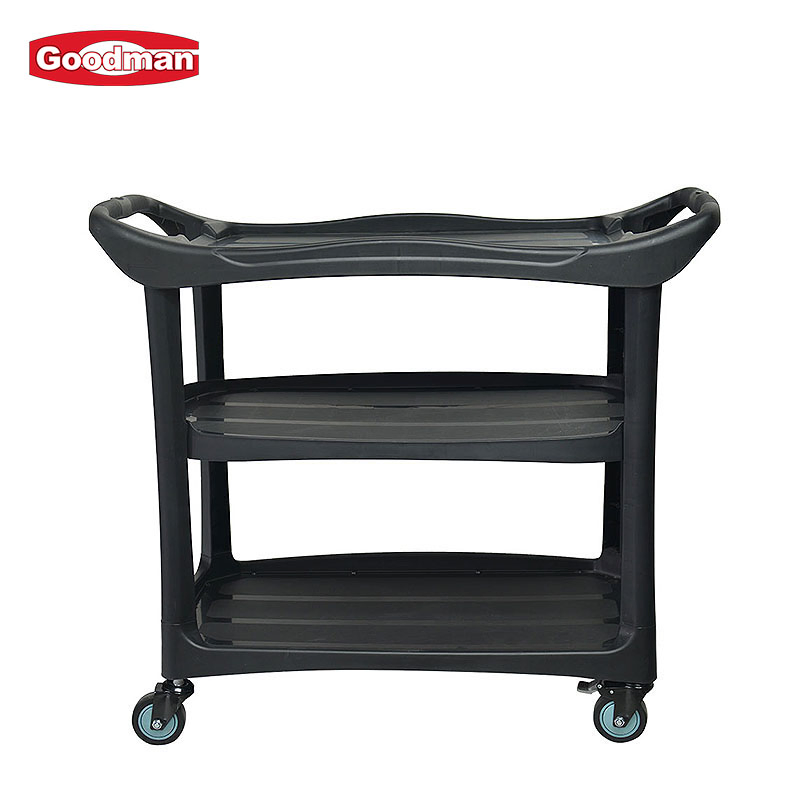 Factory Prices Hotel Restaurant Utility Cart Kitchen Equipment 3 Tier Plastic Service Cart Food Trolley