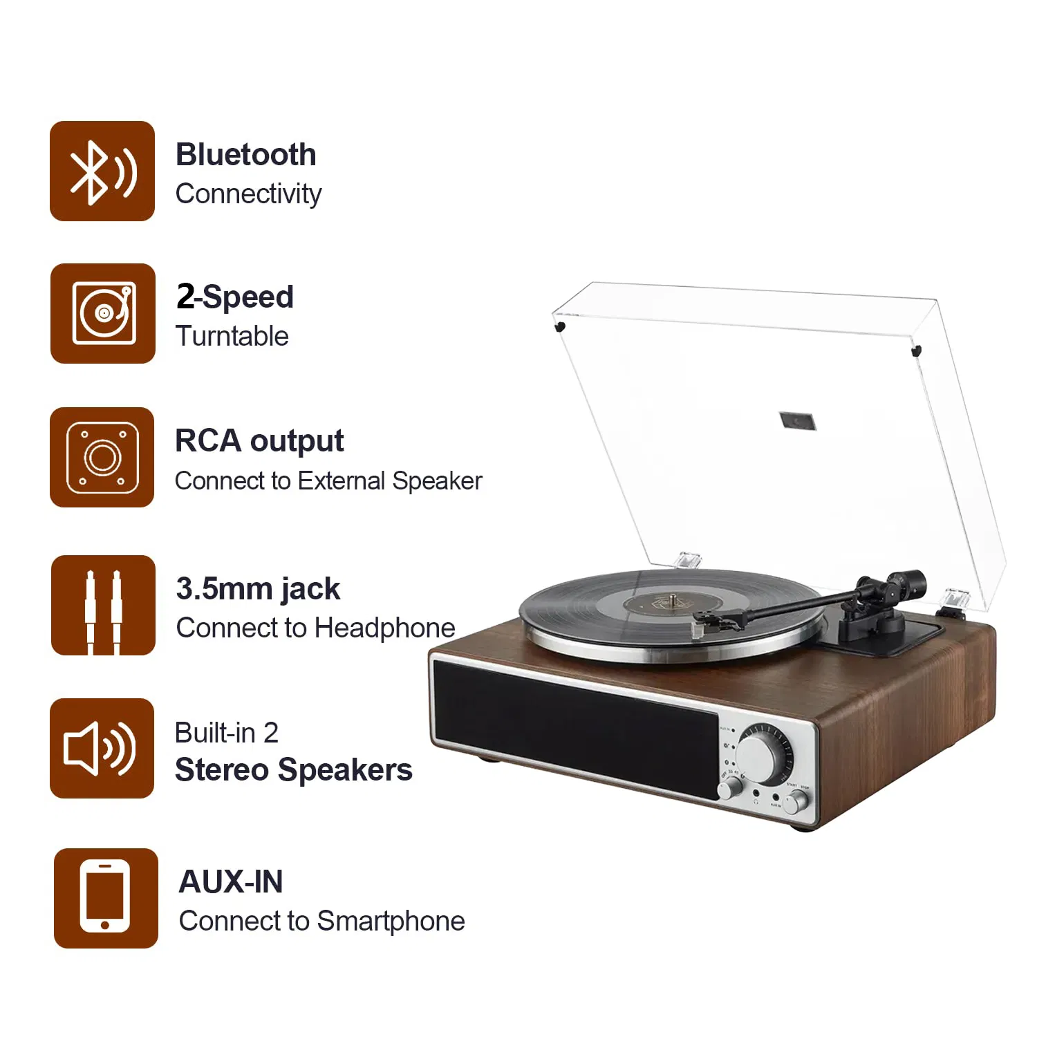 Винтажный проигрыватель винила Retro с Bluetooth