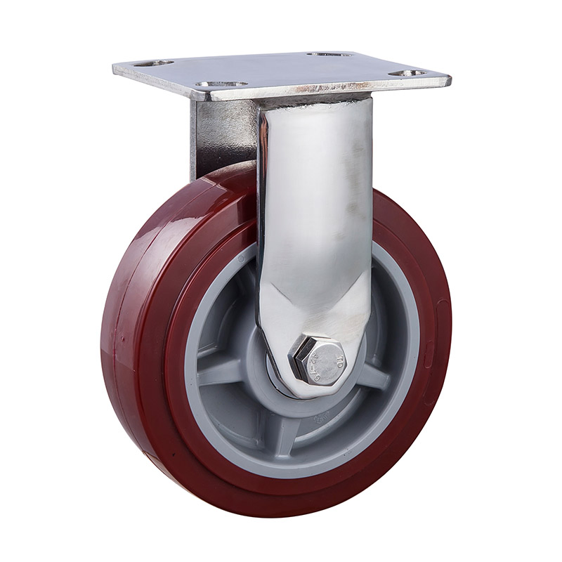 Heavy Duty Rotatable Steel Top Plate Pivoting Industrial PU Caster Wheel with Brake