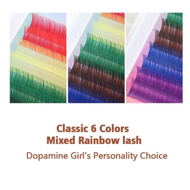 Wholesales Mix Colour 0.05 0.07 0.10 Volume Eyelash Extensions Private Label Custom Boxes Soft Lashes