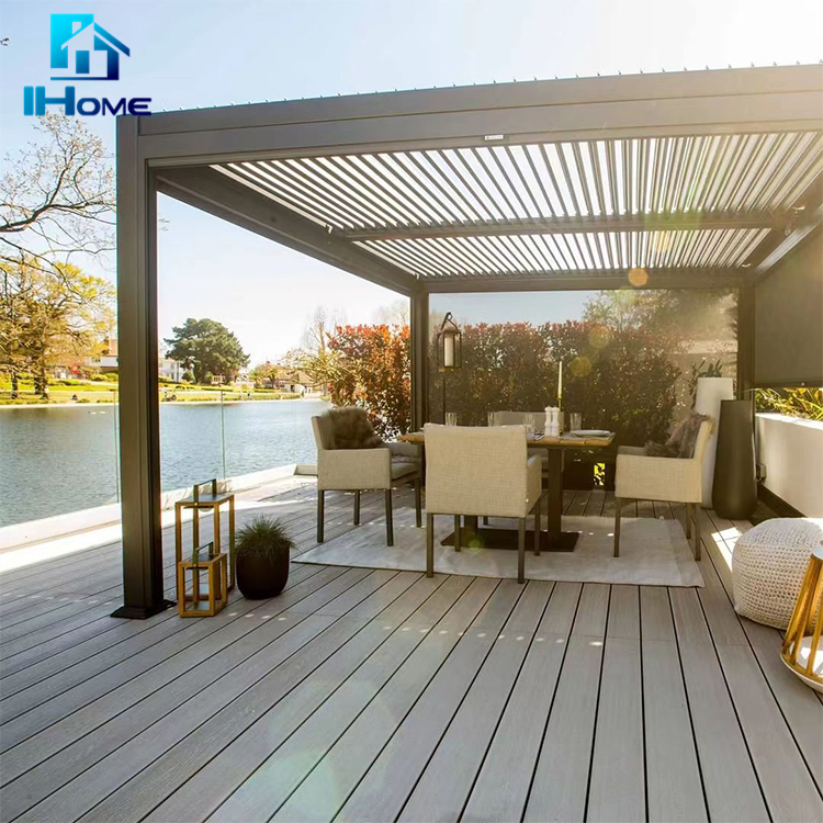 Garden Aluminum Pergola Roof Kits Patio Cover Gazebo Louvered Roof Canopy Pergolas
