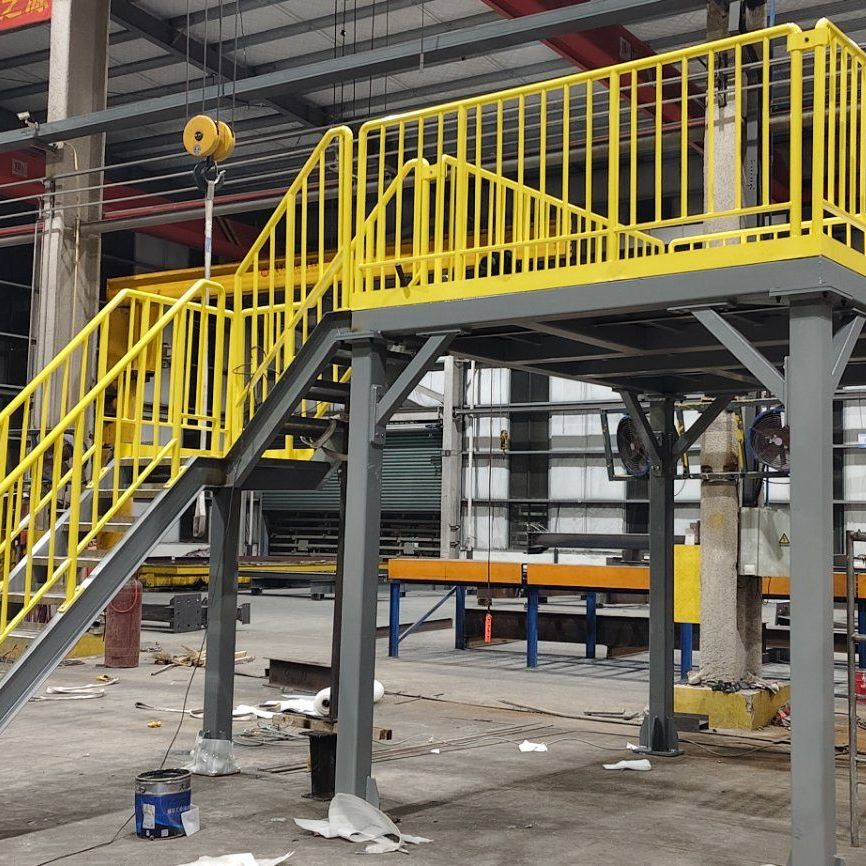 Steel Staircase with Guardrail