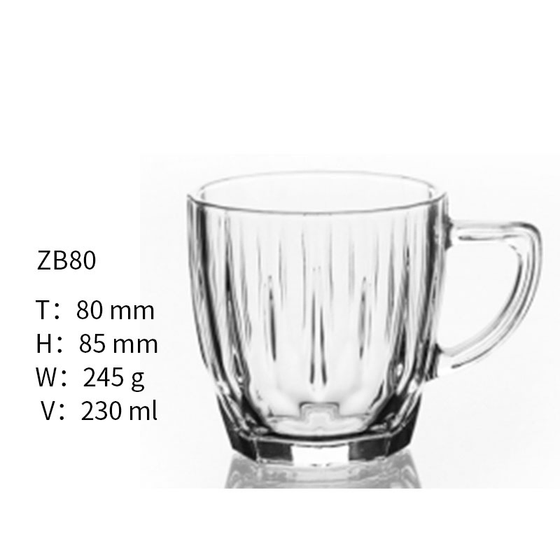 Glass Beer Mugs with Handle Glassware Beverage Drinking Cups for Water Wine Juice and Bar Dining