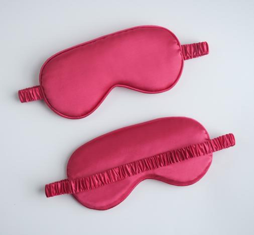 Wholesale Solid Color Eye Sleeping Mask Polyester Imitated Silk Eyeshade for Travel