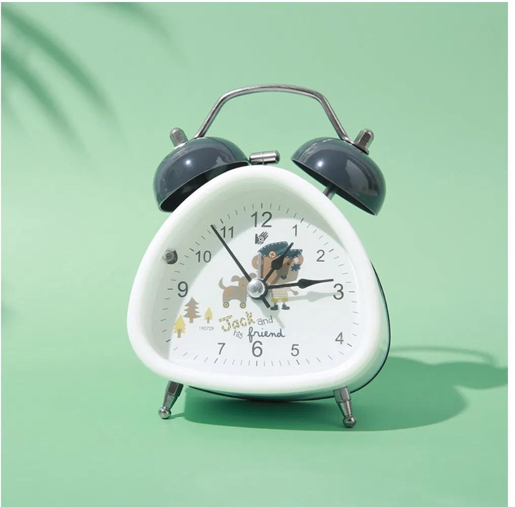 Custom Cheap Digital Clock Double Bell Triangle 3-Inch Alarm Clock