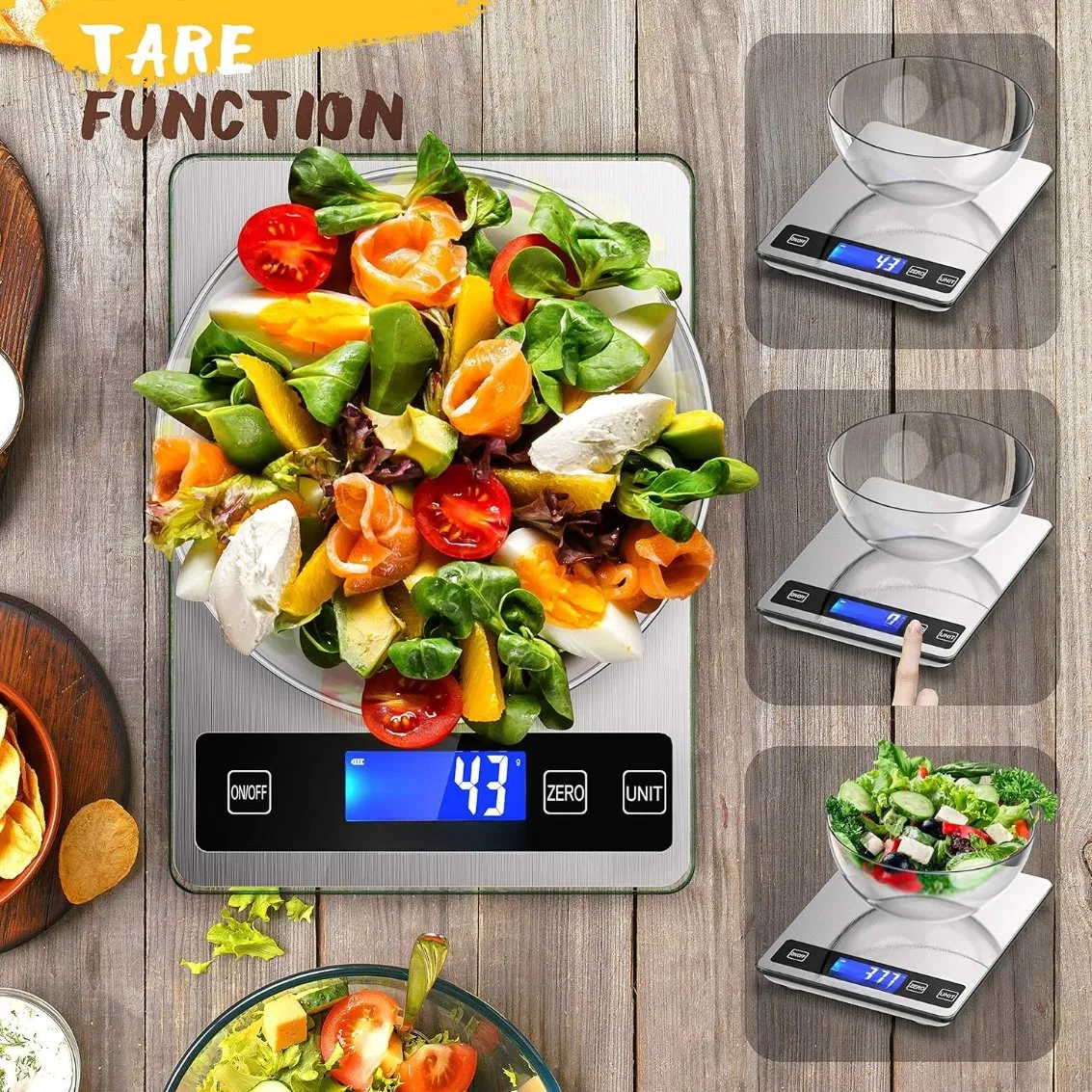 Factory Outlet Digital Food Scale Rechargeable Electric and Type-C Charging Kitchen Scale