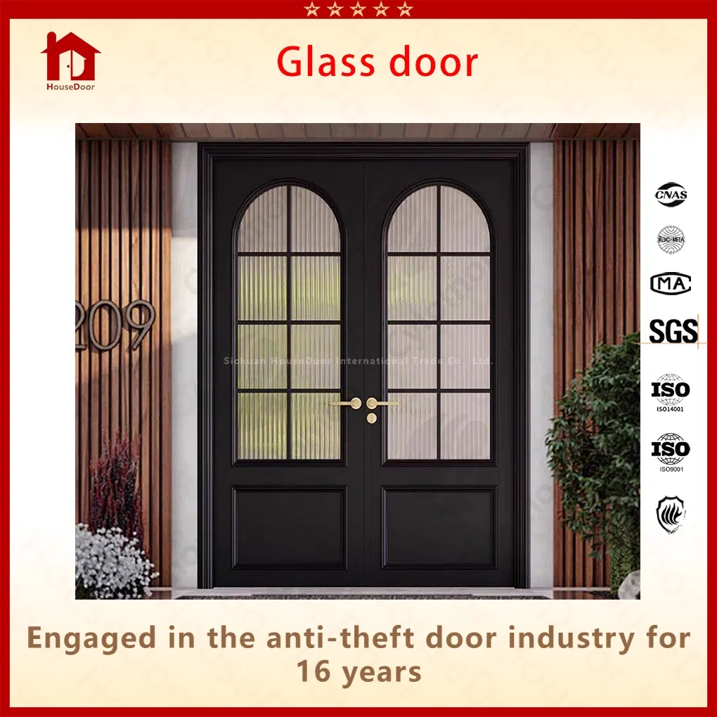 Exterior Glass Entrance Door with Modern Design for Home Villa and Commercial Building Use
