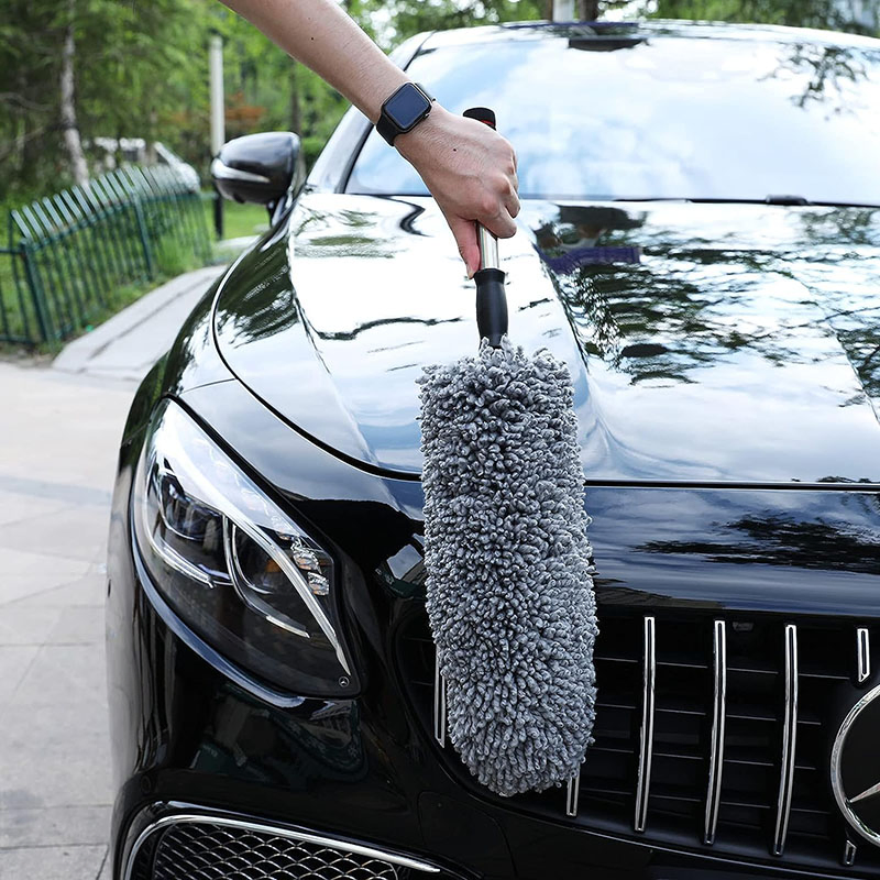 Esun Extendable Telescoping Microfiber Duster Bendable Brush Washable Dusting Brush for Home Office Car