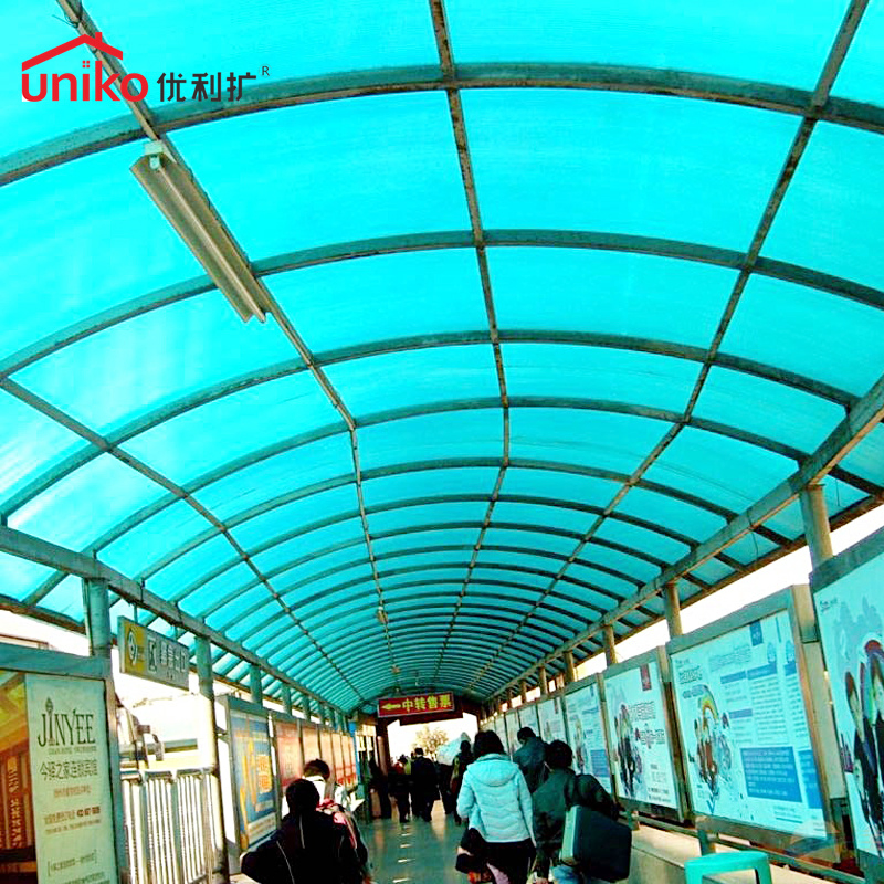 100% New Material Hollow Polycarbonate Sheet Greenhouse Rainshed Sunshed Roof