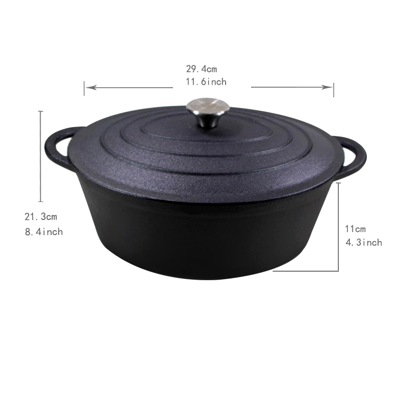 Чугунная эмалированная жаровня Dutch Oven с двумя ручками