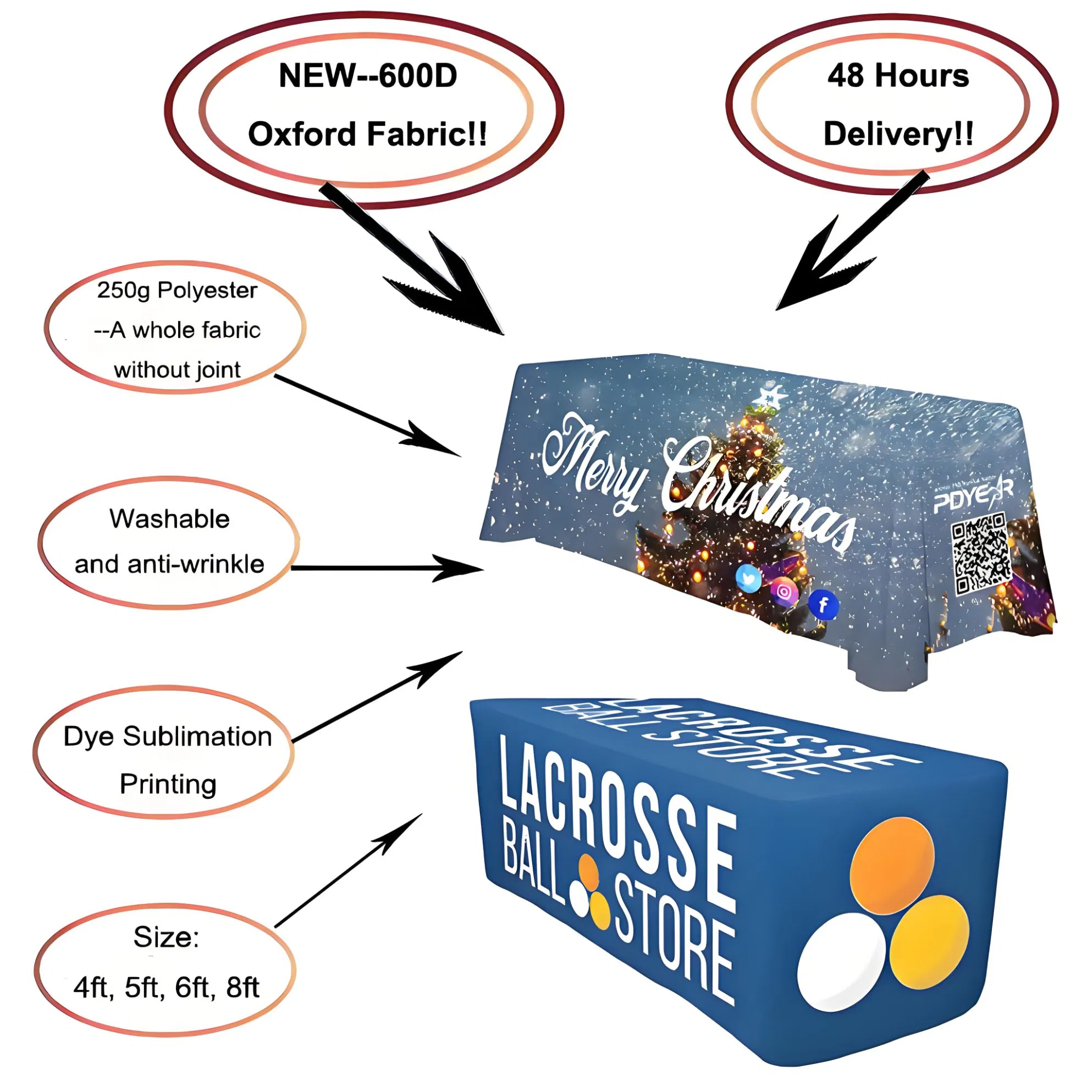 Custom Printed Table Runner Fitted Stretch Spandex Tablecloth Table Cover Table Cloths