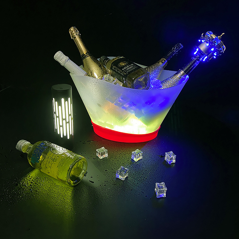 5L Square Rechargeable Plastic LED Ice Bucket