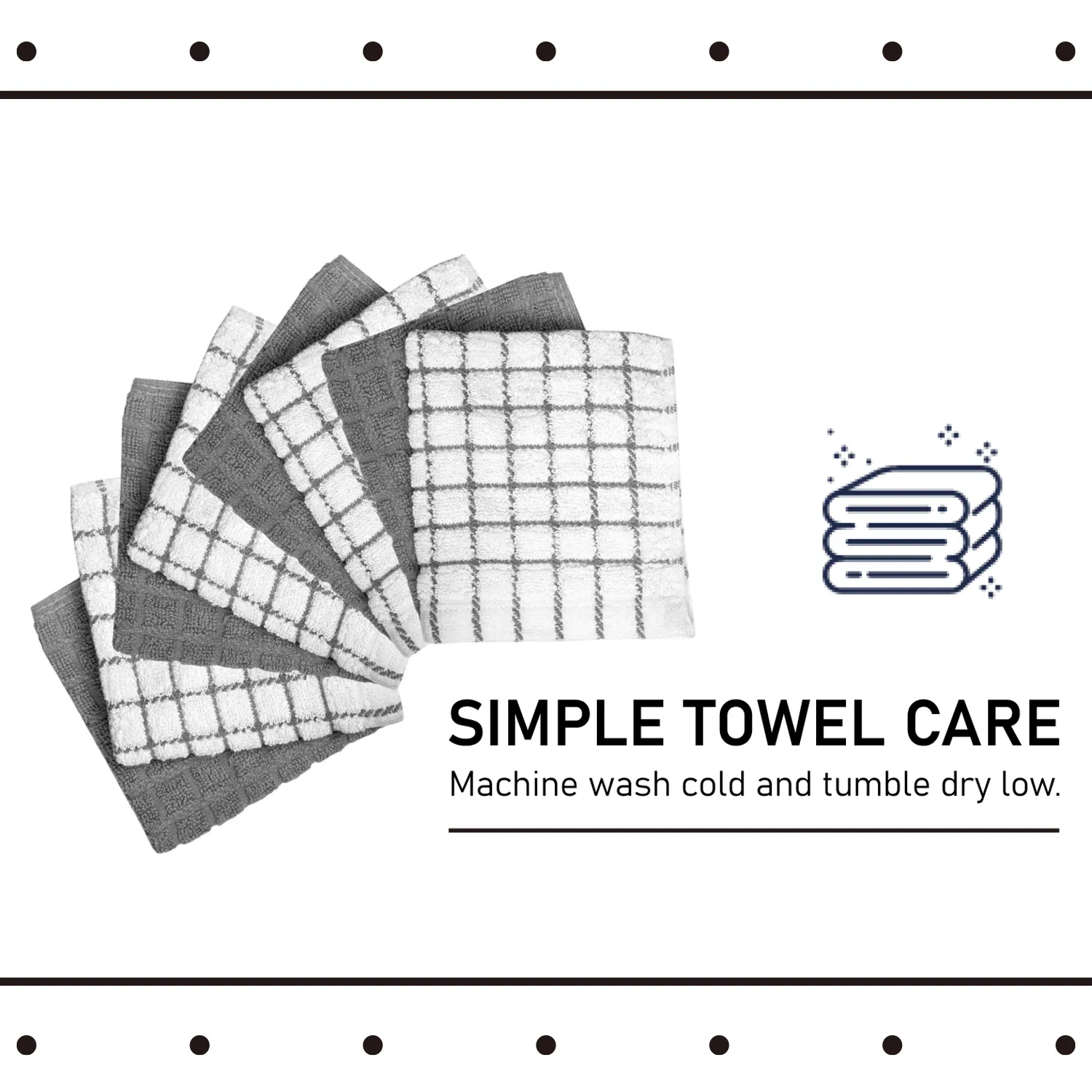 Cotton Dish Cloths Towels for Kitchen, Light and Soft, Quick Drying Rags for Cleaning