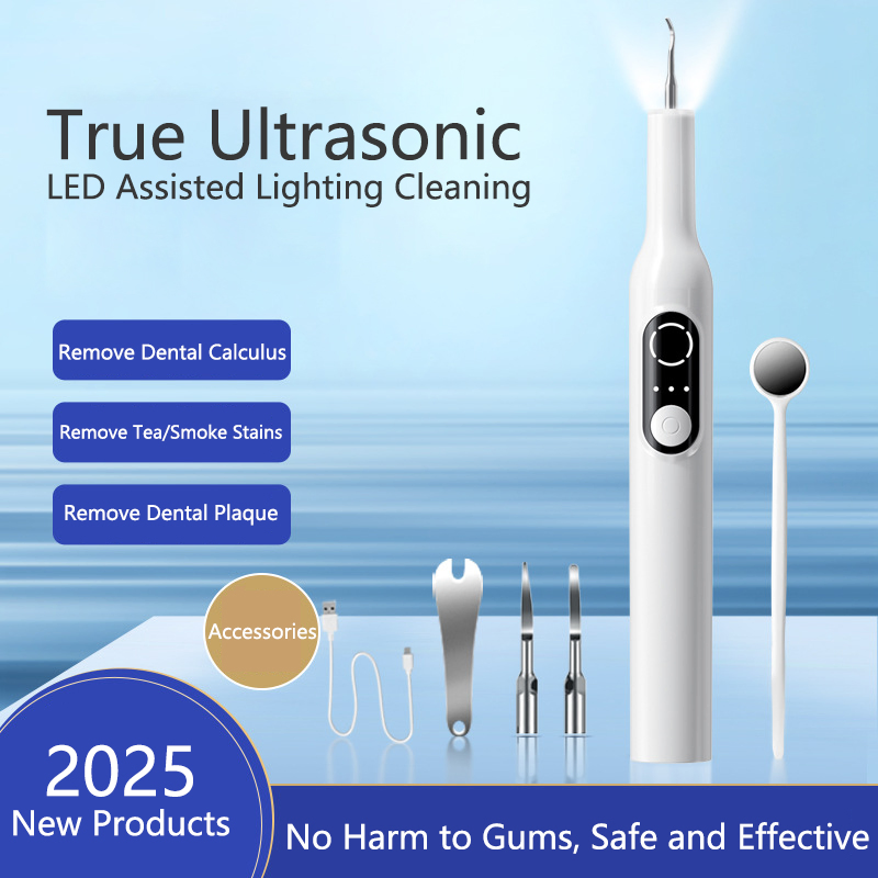 Ultrasonic Tooth Cleaner Household Oral Calculus Remover Tartar Remover with LED Lighting