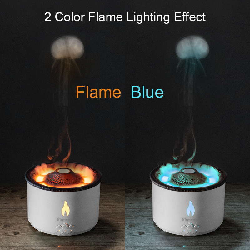 Hot Sale Simulated Volcano Jellyfish Humidifier Flame Aroma Diffuser Ambient Light Home Appliance