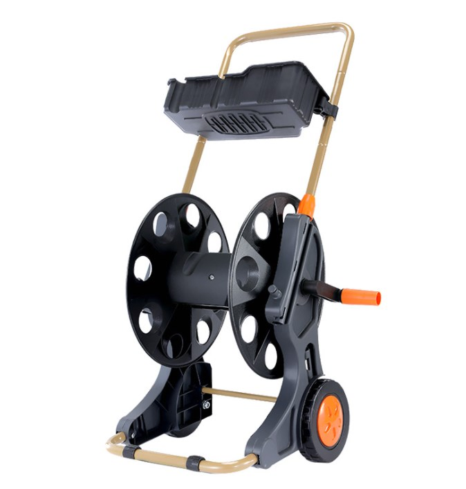Garden ABS Plastic and Metal Big Hose Reel Frame on Wheels