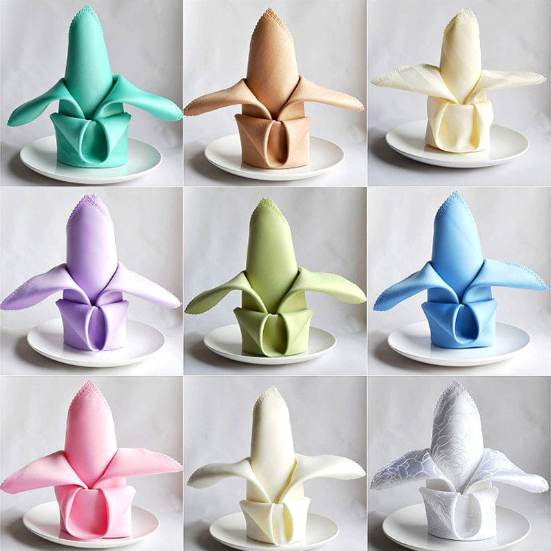 Red Solid Color Cloth Napkin - Hotel, Restaurant, and Cafe Use - Folded Flower Napkin & Glass Cloth