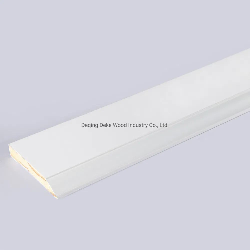 White Primer Surfaced Solid Baseboard Moulding for Flooring