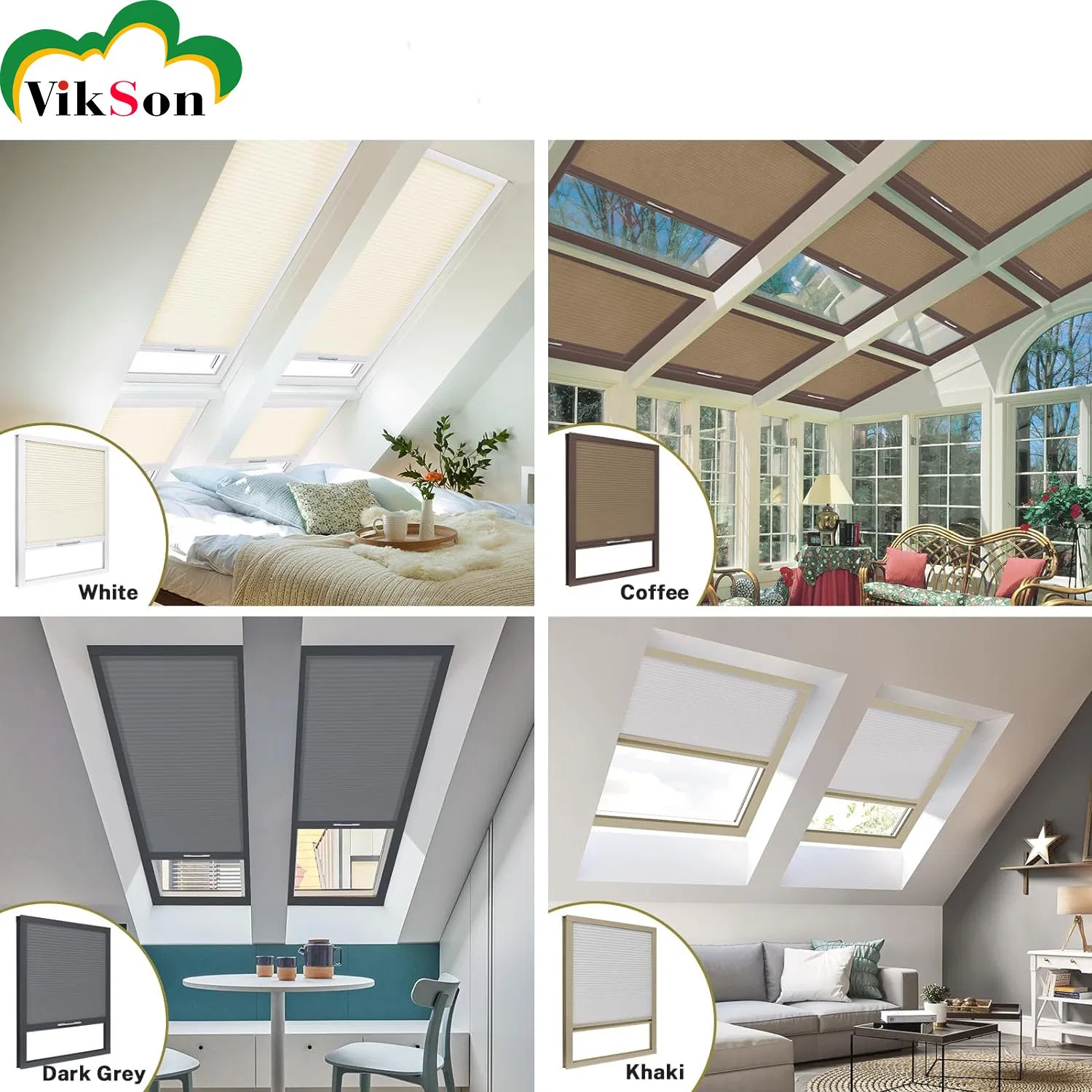 Premium Quality Room Darkening Cellular Blinds Blackout Cordless Skylight Honeycomb Shades