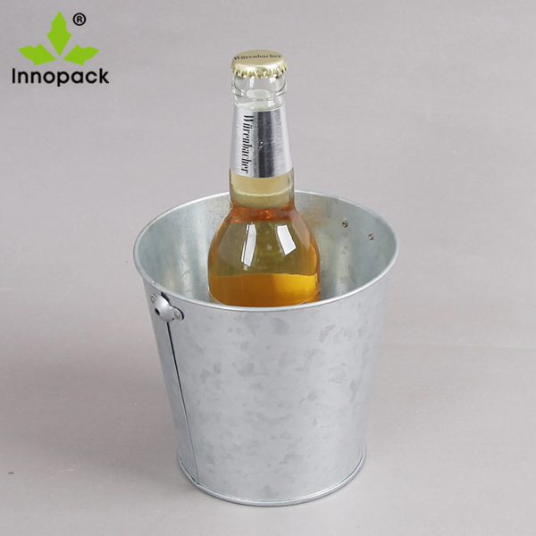 Mini Single Custom Metal Pail Ice Cooler with Metal Handle for Beer
