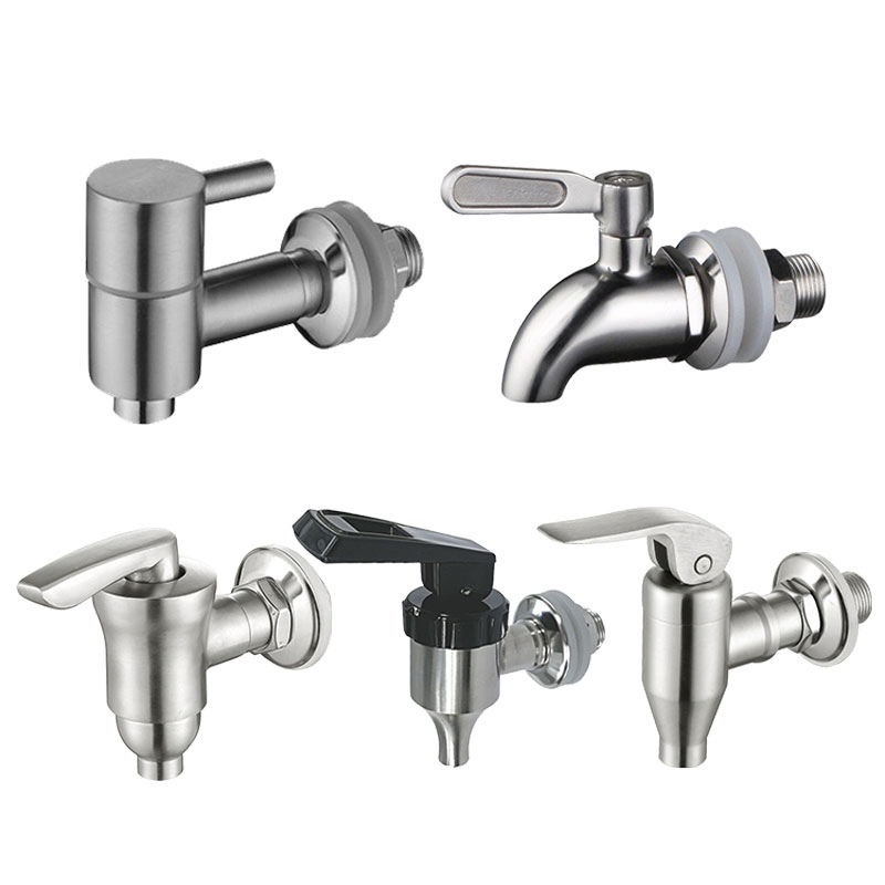 Food Grade Metal Water Drink Stainless Steel Beverage Dispenser Taps Replacement Spigot Faucet Tap with Screen for Juice Jar Wine Beer Cold Drink