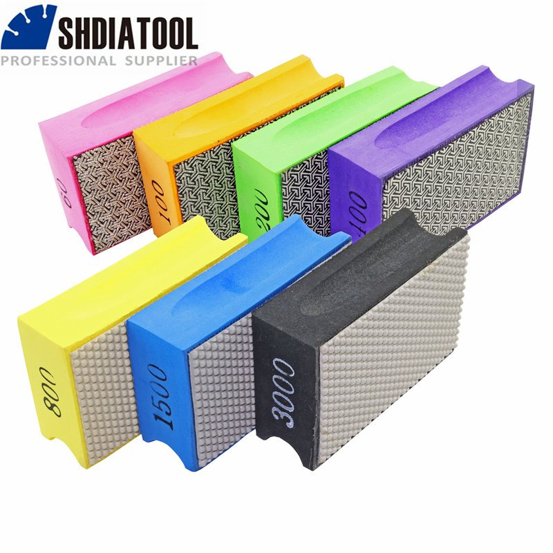 Electroplated Diamond Grinding Stone Hand Sanding Sponge Block Polishing Pads