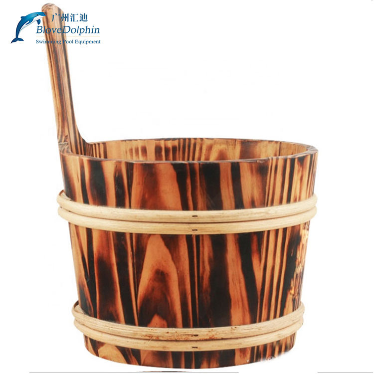 Wooden Sauna Fittings Sauna Bucket with PE Plastic Liner Dry Steam Sauna Room Accessories