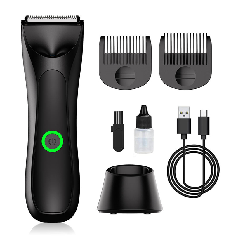 Electric Body Trimmer and Shaver Groin Hair Trimmer Body Groomer for Men with LCD Indicator Pubic Hair Shaver