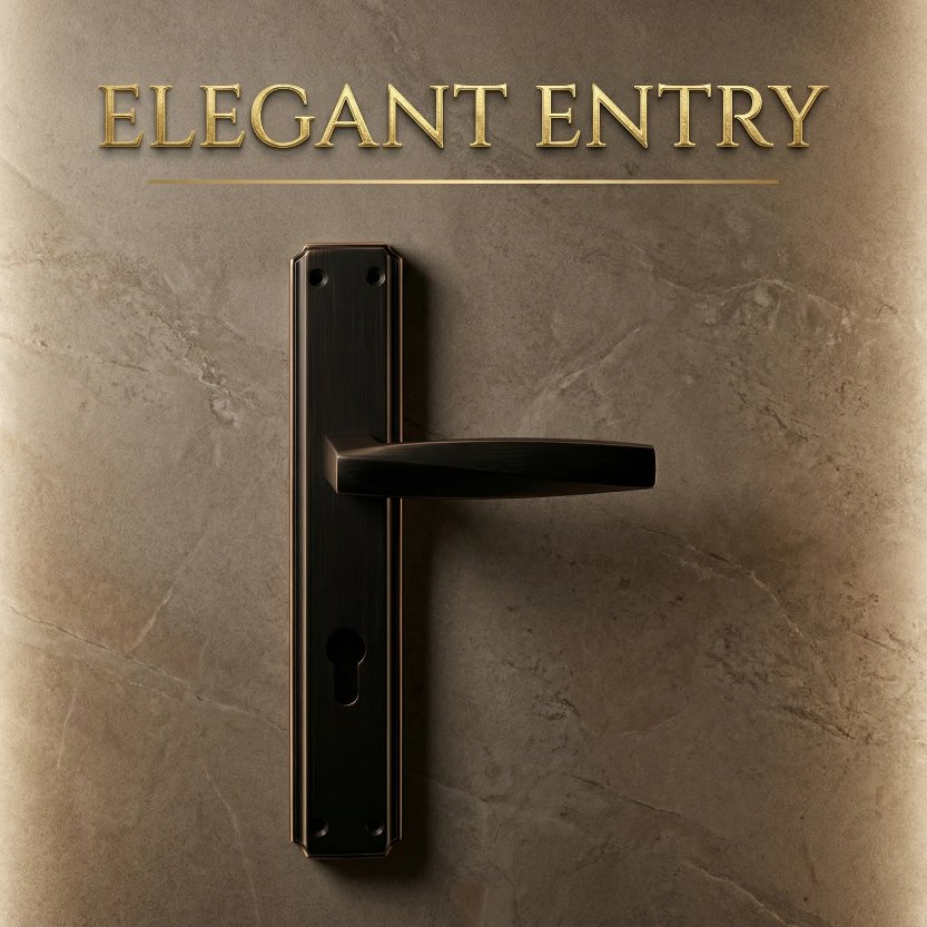 High Quality Refined Style Zinc Alloy Door Lever Lock Handle with Plate