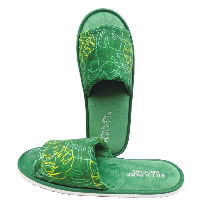 Cheap Open Toe Disposable Slipper for Hotel and SPA with Embroidered Logo