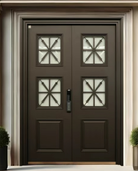 Factory Customized Security Door Aluminum Front Entry Door Interior for Resident