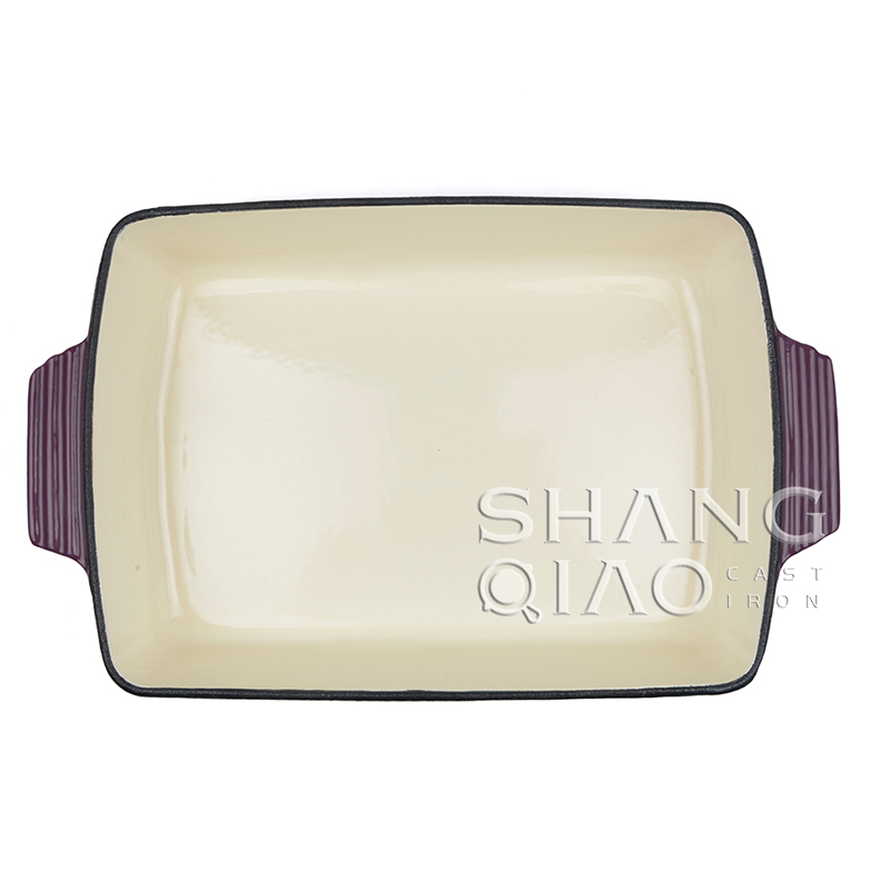 Чугунная эмалированная форма для запекания прямоугольная