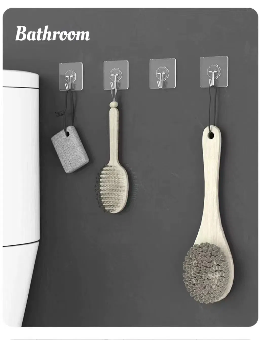 Hot Selling Non-Trace Strong Adhesive Non-Punching Transparent Wall Hooks