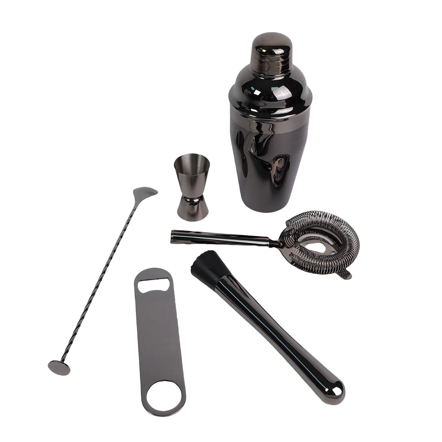 Black Plating Stainless Steel Cocktail Shaker Training Bartender Kit