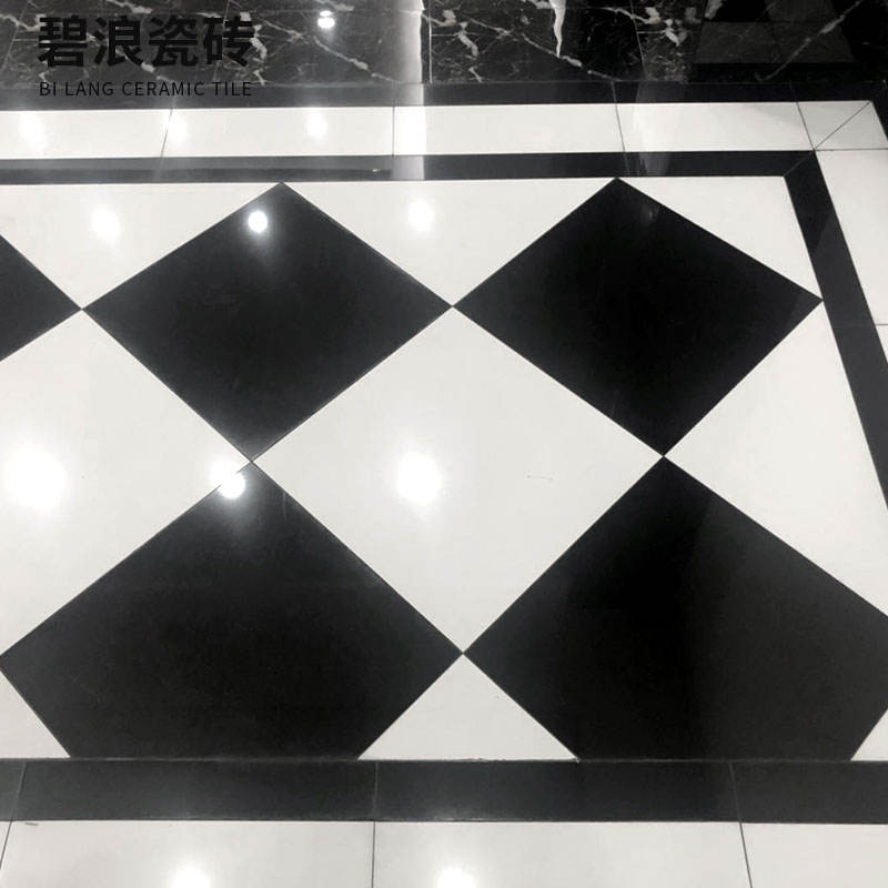 Polished Porcelain Super Black White Nano Polished Double Loading Porcelain Floor Tile