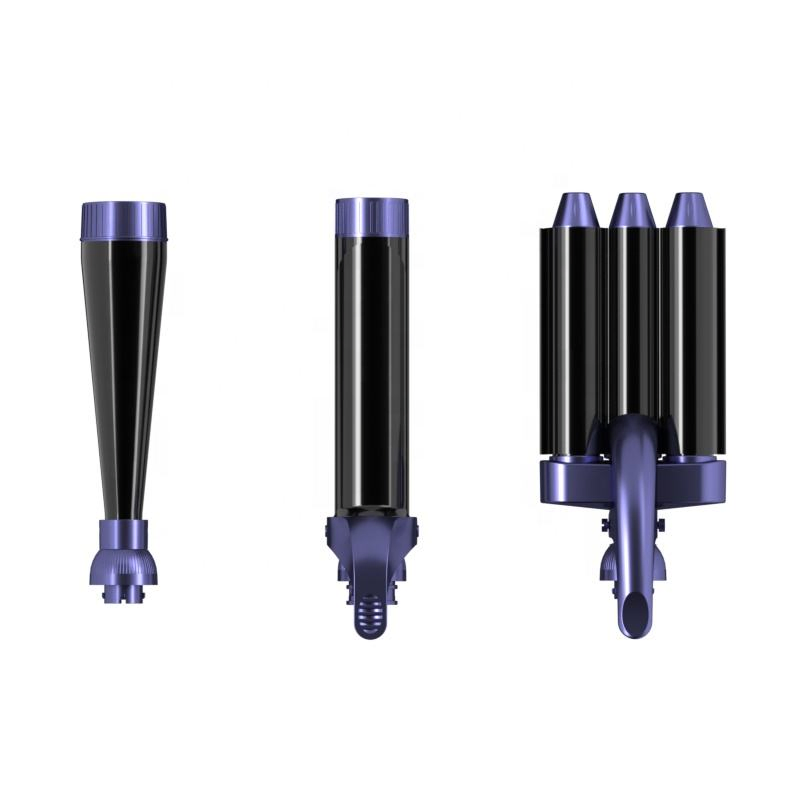 Тройная керамическая бигуди-выпрямитель с насадками