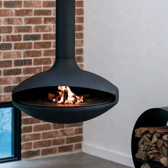 Indoor Wood Burning Suspended Hanging Fireplace Wood Stove Wall Mounted Fireplace