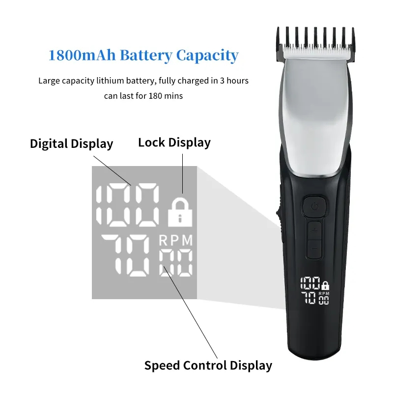 Men Electric Cordless Household Hair Trimmer Baldheaded Haircut Machine Professional Electric Hair Clippers