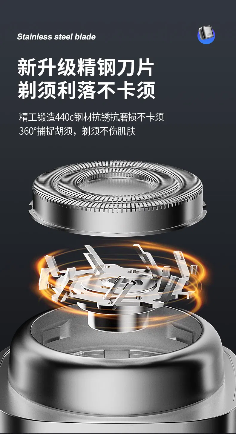 2025 Ice Cube Granule Razor Stainless Steel Portable Car Charging Beard Mini Electric Shaving Gift Box