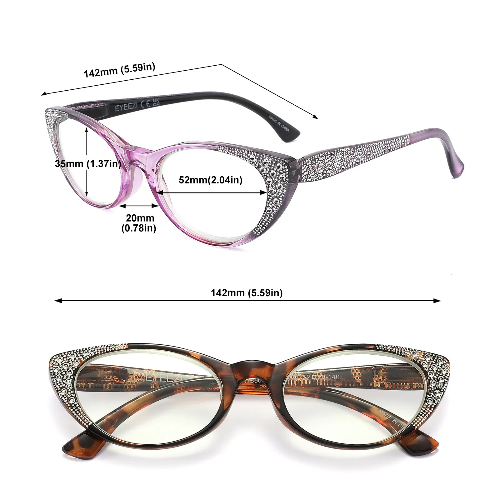 Fashionable Cat Eye Design Blue Light Blocking Reading Glasses Anti-Fatigue for Computer Work 48h Samples Available