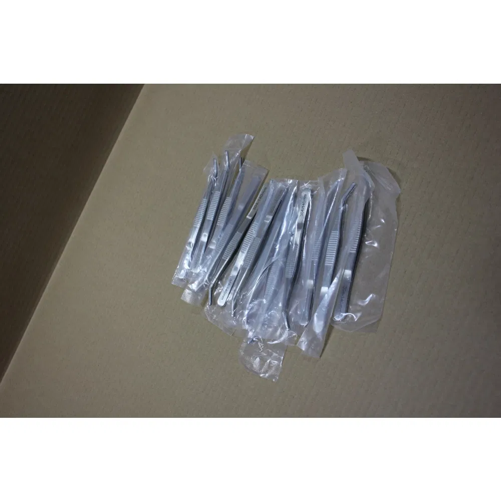 Thickened Flat-Head Plant Tools Hand-Picked Stainless Steel Long-Handled Tweezers