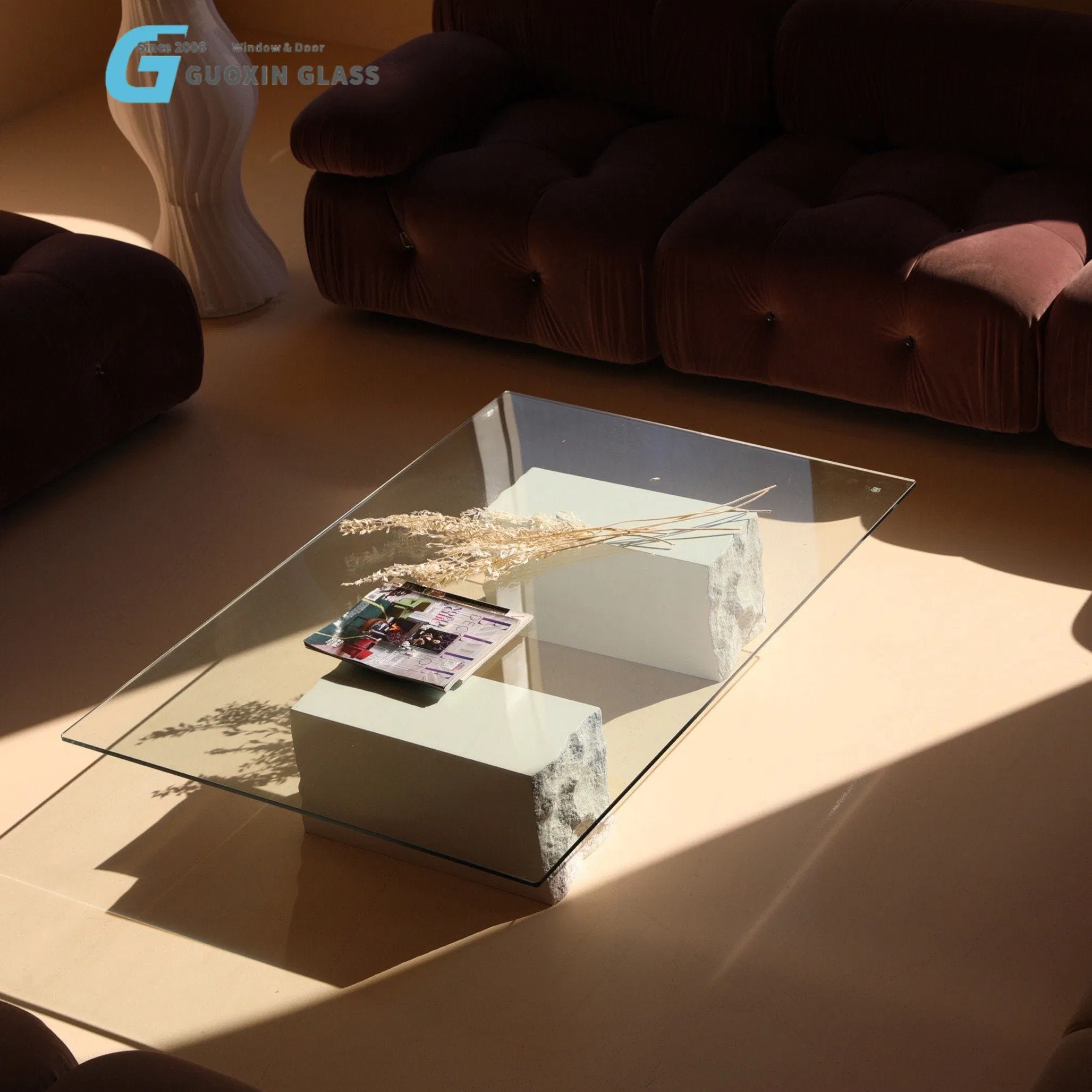 Premium Guoxin Soundproof Tempered Glass Partition with Custom Thickness