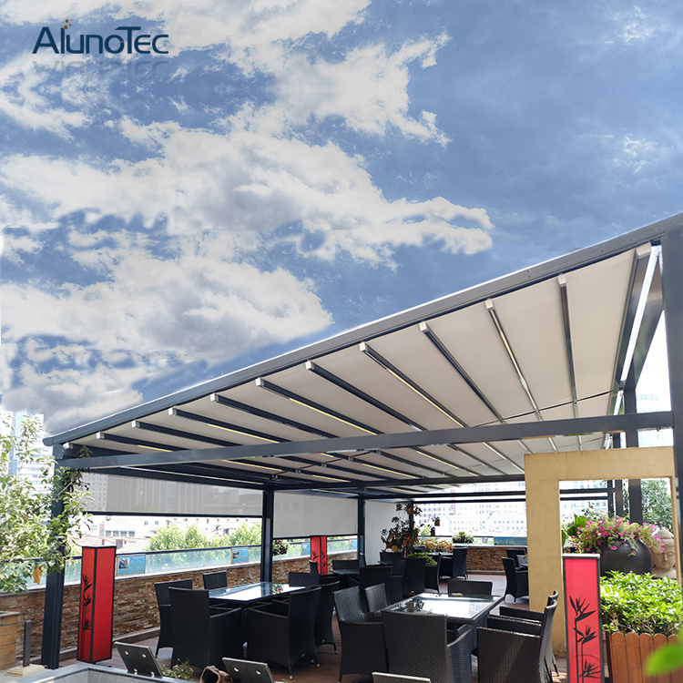 Sun Protection Electric Folding Roof Retractable Awnings for Outdoor Bars