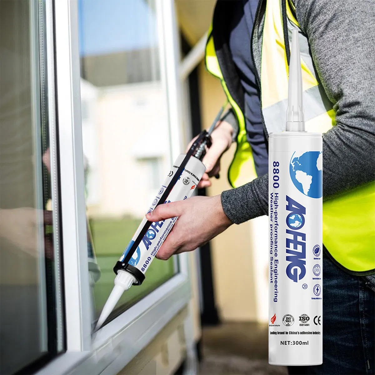 Strong Neutral Silicone Sealant for Professional Window and Door Installation on Both Exterior and Interior Wall Surfaces