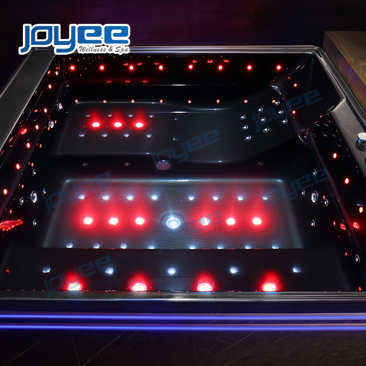 Черный акриловый спа-бассейн на 4 персоны с водопадом