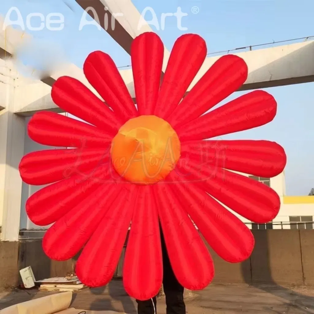 LED Lighting Inflatable Daisy Flower Hanging Props for Festival Carnival