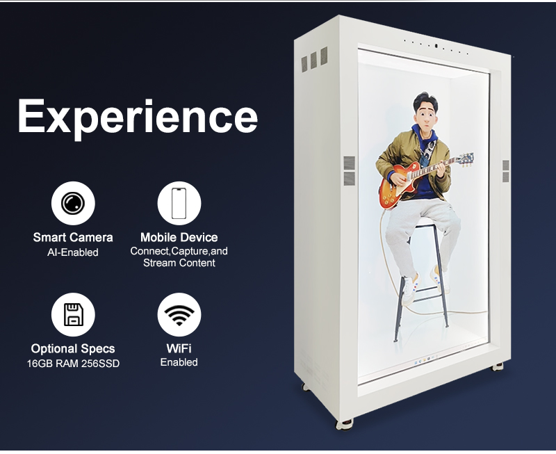 21.5-86 Inch Indoor 3D Hologram Display Interactive Transparent LCD Box Human Holobox