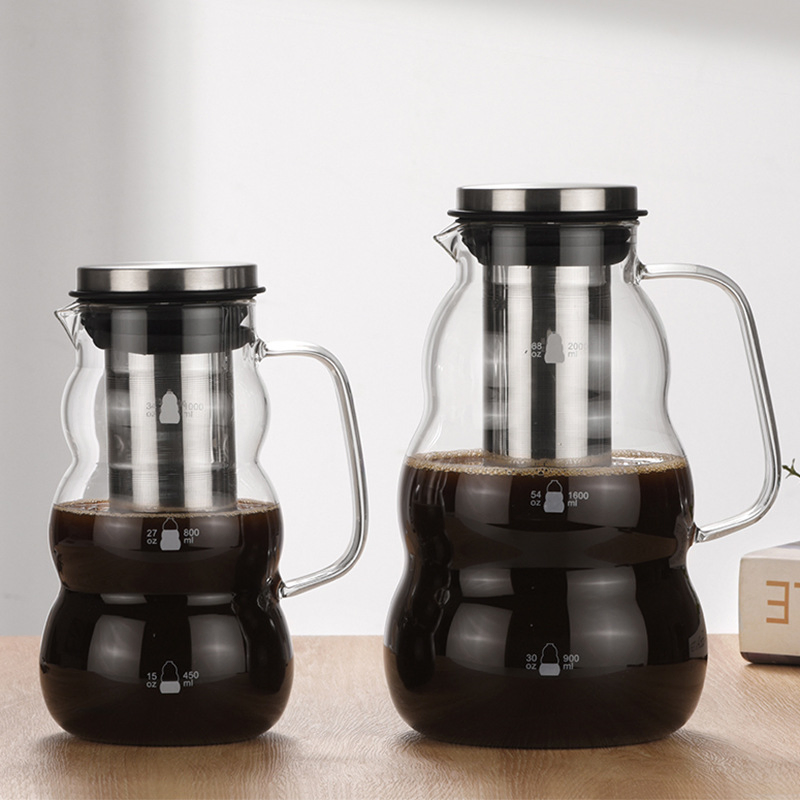 1000ml 2000ml High Borosilicate Glass Coffee Press Kettle