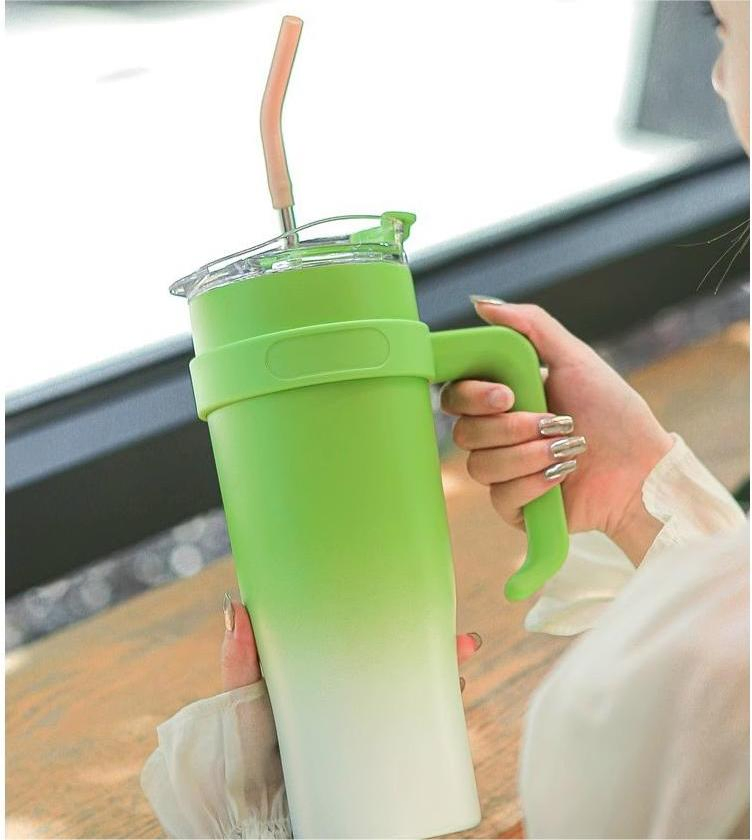 40oz Stainless Steel Travel Mugs Auto Mug with Straw FDA Available